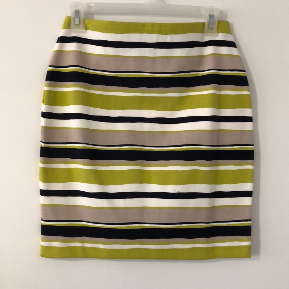 Ann Taylor Petite Striped Stretchy Pencil Skirt